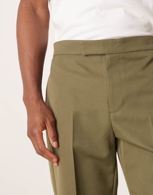 ASOS DESIGN - Mørkegrønne skræddersyede bukser med lige ben og elastisk talje - Del af sæt, 5 af 5