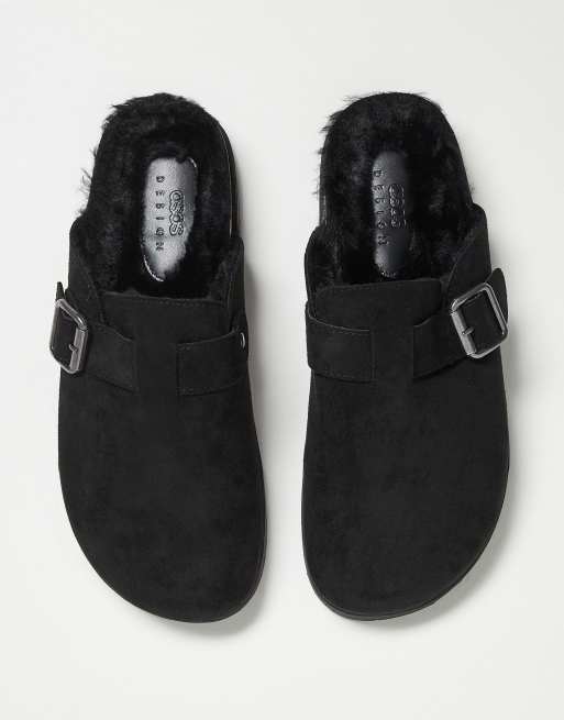 ASOS DESIGN - Muilpantoffels met voering van imitatiebont in zwart, 4 van 4