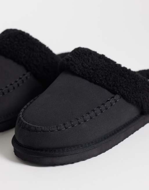 ASOS DESIGN mule à col noire avec détail de surpiqûre sellier, 4 de 4