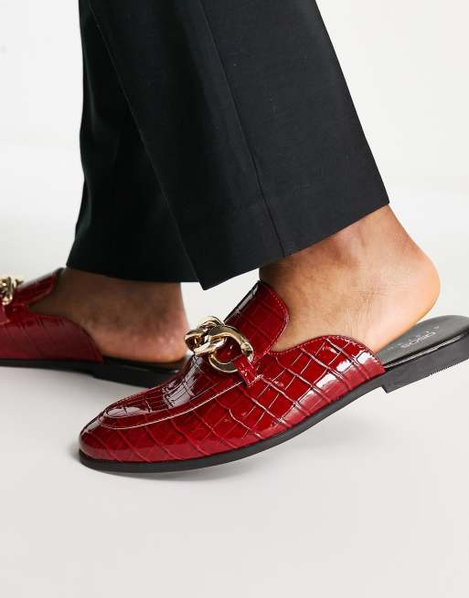 Red loafer mules new arrivals