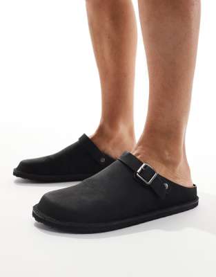 mule clog loafers in black