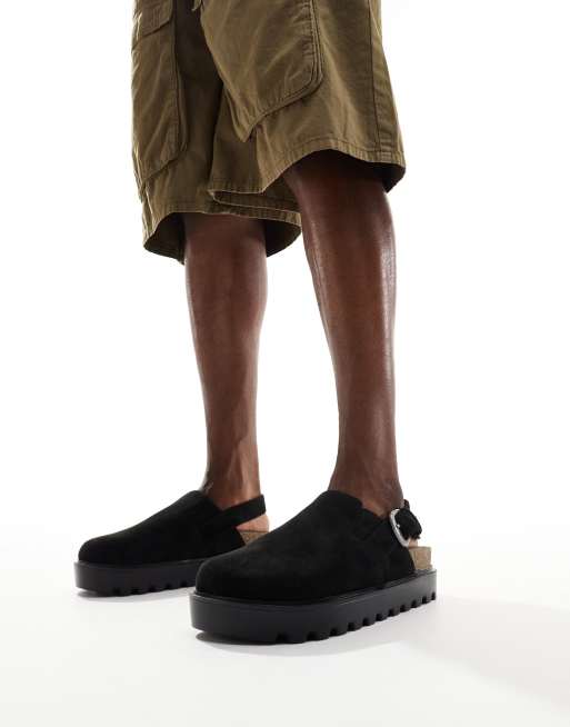 ASOS DESIGN mule clog sandals in black with chunky sole, 2 of 4