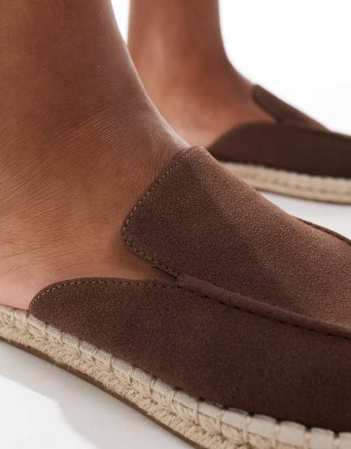 ASOS DESIGN mule espadrilles in brown