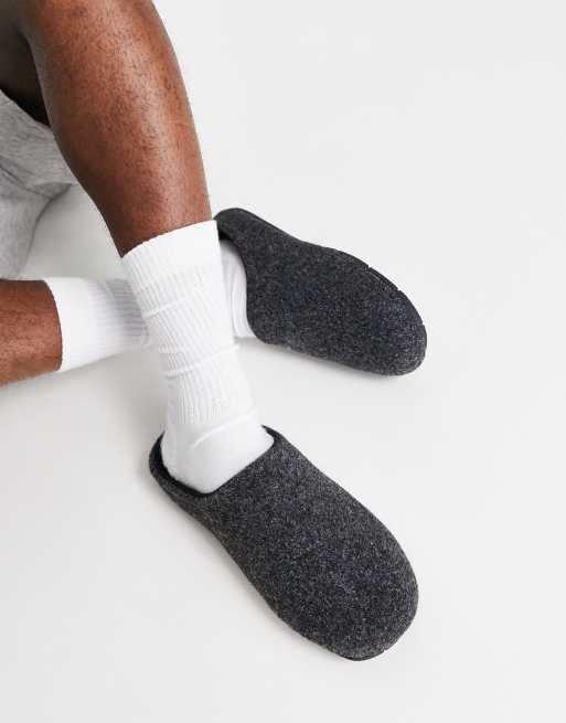 ASOS DESIGN - Mule-hjemmesko i meleret sort