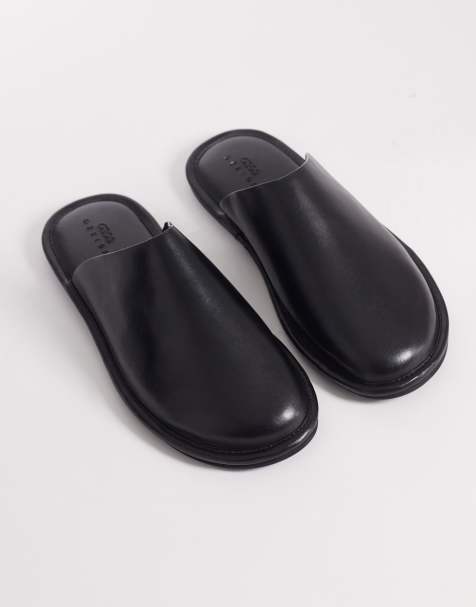 ASOS DESIGN mule in black leather - view 1