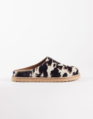  mule in cow print