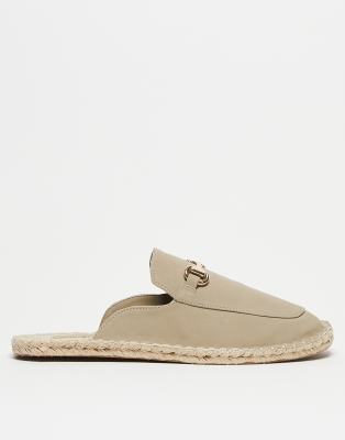 Asos Design Mule Loafer Espadrilles In Neutral