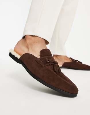 春のコレクション エイソス ASOS DESIGN loafers in brown faux suede