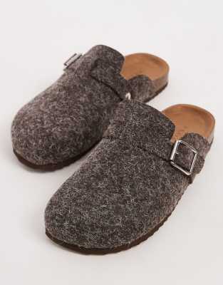 Asos Design Mule Loafers In Brown