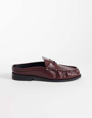  mule loafers in burgundy