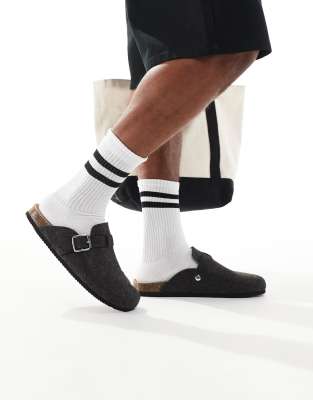 Asos Design Mule Loafers In Gray