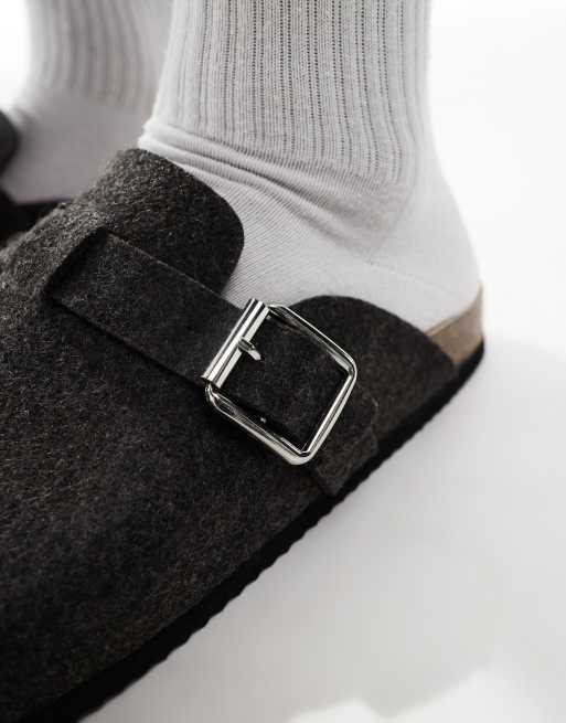 ASOS DESIGN mule loafers in grey felt, 4 of 4