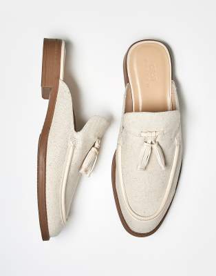 Asos Design Mule Loafers In Neutral