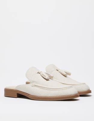 ASOS DESIGN mule loafers in linen