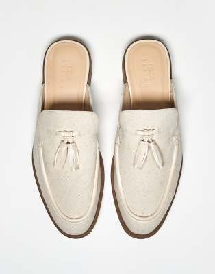 ASOS DESIGN mule loafers in linen
