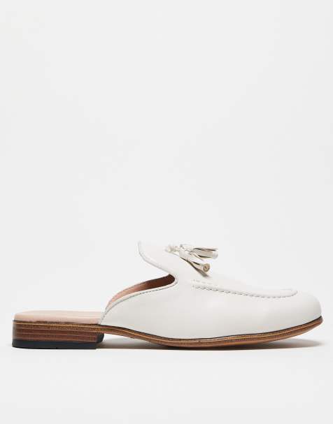 ASOS DESIGN mule loafers in stone - view 1