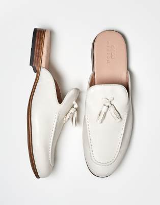 Asos Design Mule Loafers In White