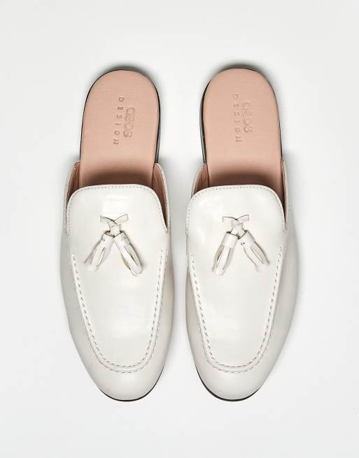 ASOS DESIGN mule loafers in stone, 4 of 4