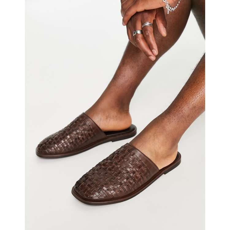 Mens on sale woven mules