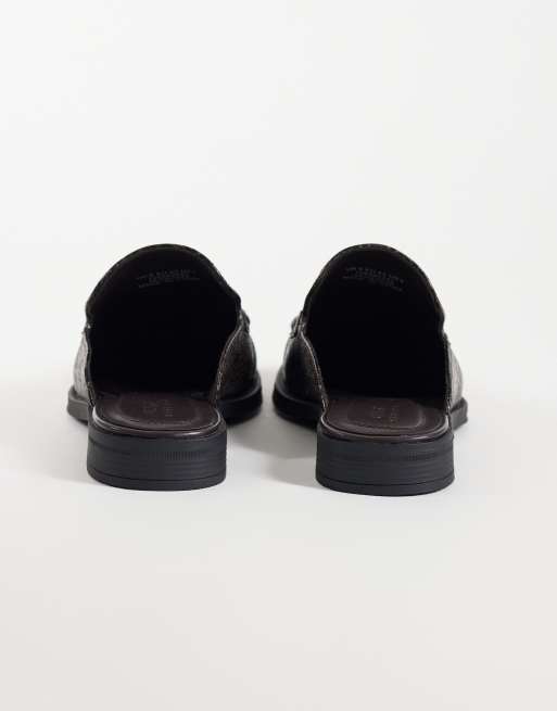 ASOS DESIGN mule-loafers med tofs i brun ormmönstrad look, 5 av 5