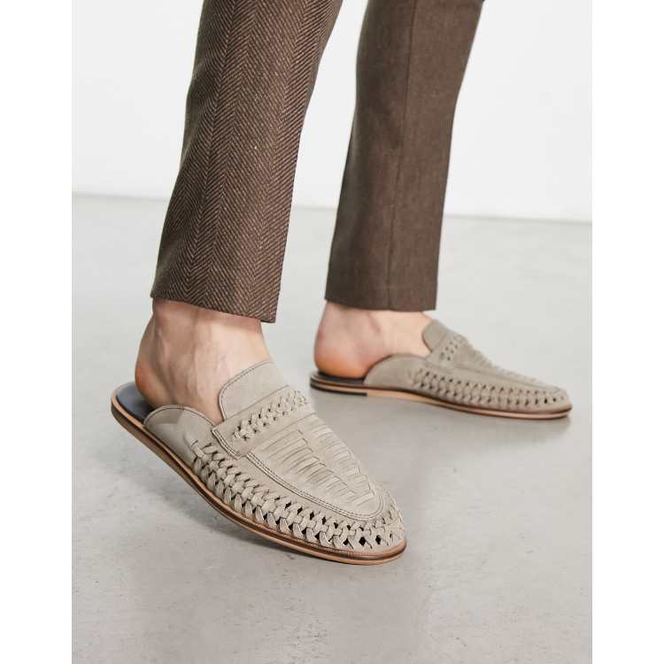 Asos design moves on sale leather mule loafers