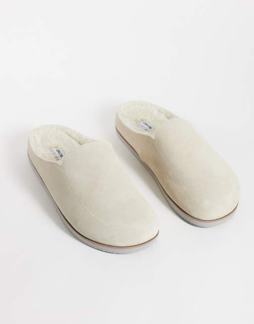 ASOS DESIGN mule sabot en daim avec doublure crème, 2 de 4