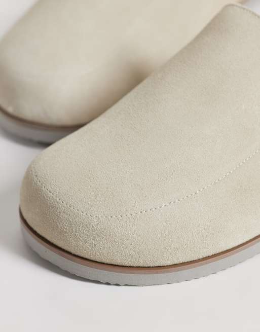 ASOS DESIGN mule sabot en daim avec doublure crème, 4 de 4