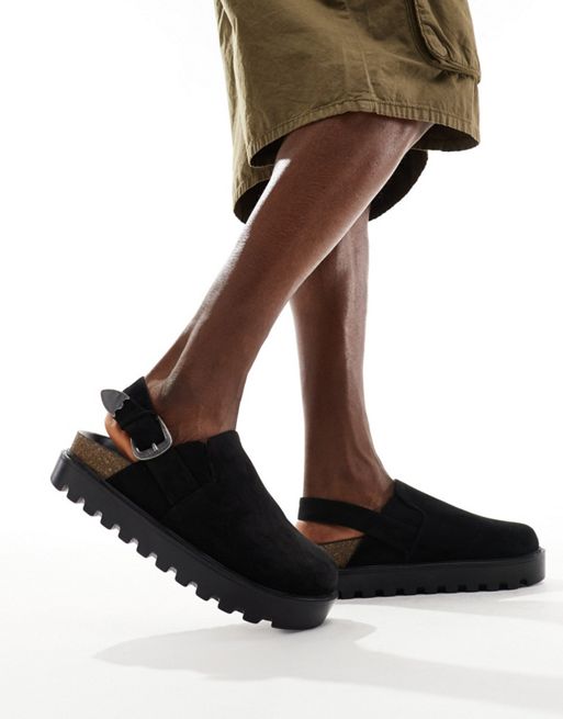 FhyzicsShops DESIGN - Mule-sandaler i sort med chunky sål