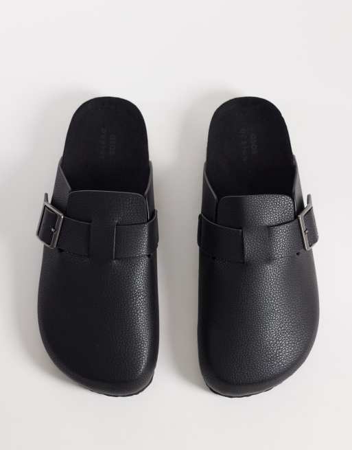 ASOS DESIGN mule sandals with cork sole in black, 2 of 4