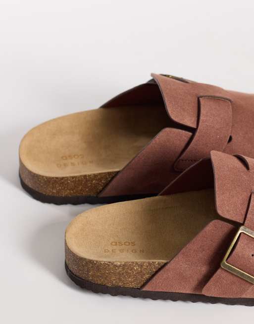 ASOS DESIGN mule sandals with cork sole in clay bonded suede, 4 of 4