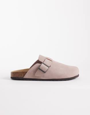  mule sandals with cork sole in light pink