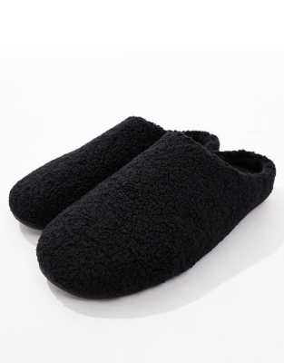 Asos Design Mule Slippers In Black
