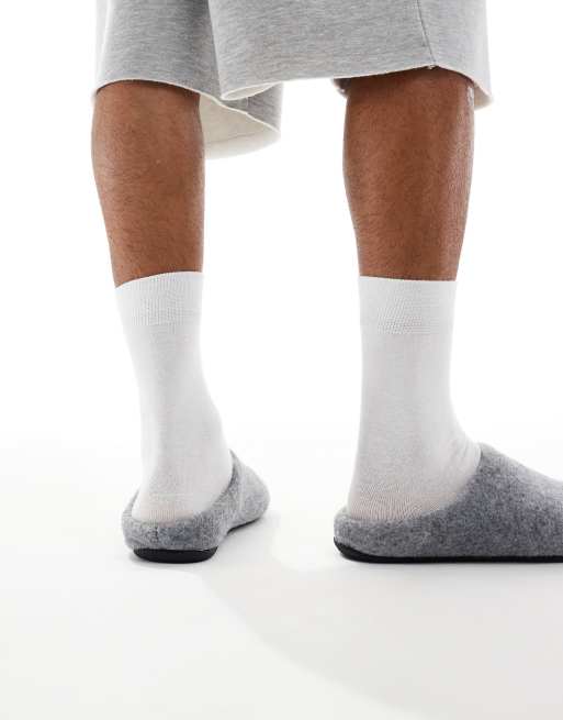 ASOS DESIGN mule slippers in gray heather, 3 of 4