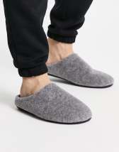 ASOS DESIGN premium sheepskin slippers in grey | ASOS