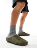 [ASOS DESIGN] ASOS DESIGN mule slippers in khaki green cord 39 Green
