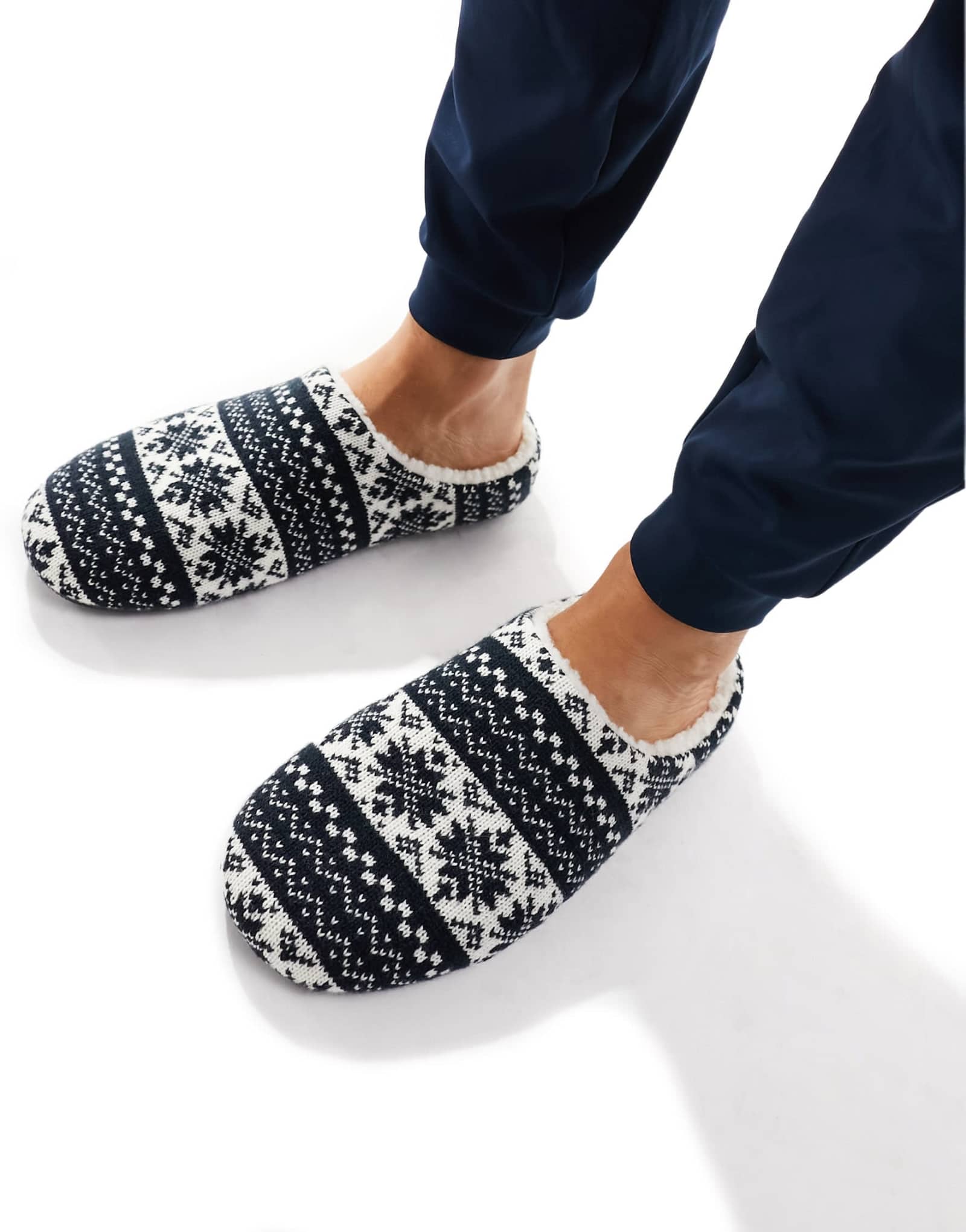  Тапочки-мюли ASOS DESIGN темно-синие в стиле фэйр-айл