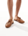 [ASOS DESIGN] ASOS DESIGN mule weave loafers in tan-Brown 39 TAN