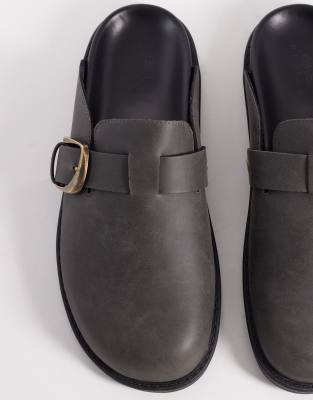 Asos Design Mule With Buckled Strap In Multi