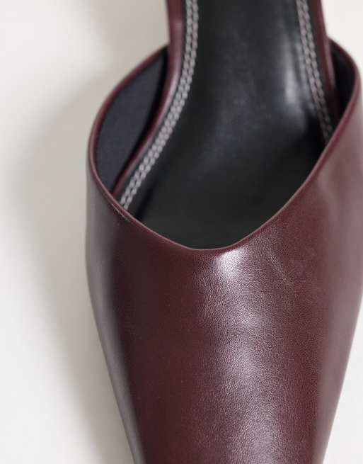 ASOS DESIGN mules à talon à bout pointu couleur prune, 3 de 4