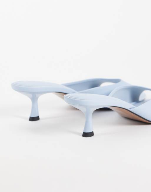 ASOS DESIGN - mules con tacón bajo en azul claro, 4 de 4