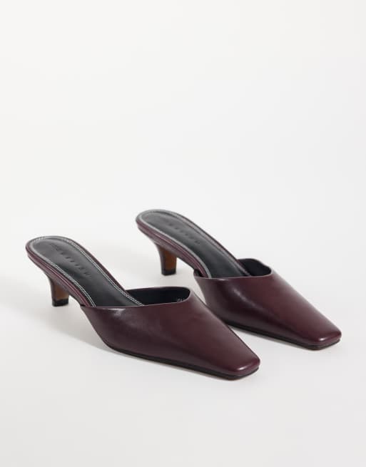 ASOS DESIGN - mules de tacón con punta afilada en ciruela, 2 de 4