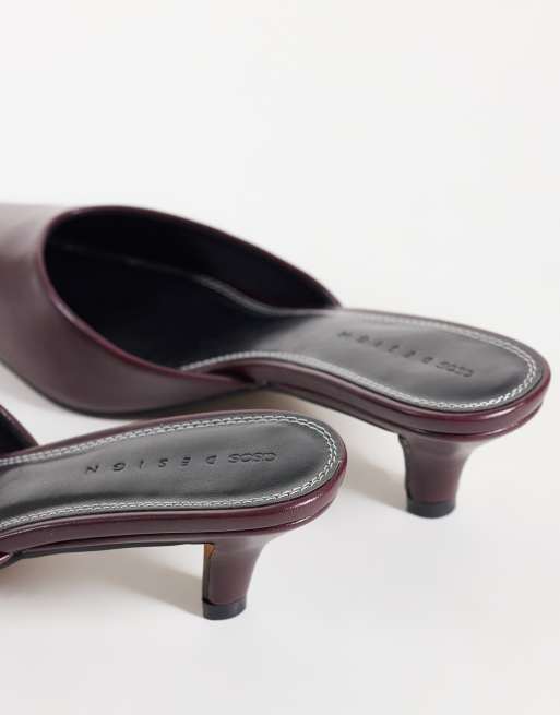 ASOS DESIGN - mules de tacón con punta afilada en ciruela, 4 de 4