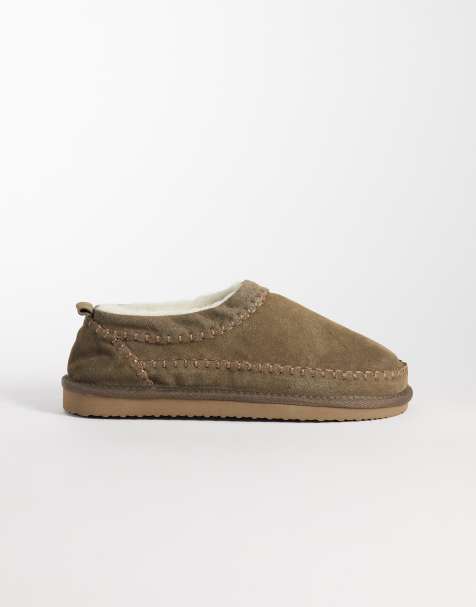 ASOS DESIGN mules en daim kaki avec doublure crème - view 1