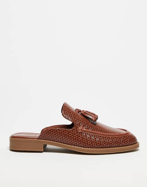 ASOS DESIGN – Mules-Loafer in Hellbraun mit Web-Design - view 1