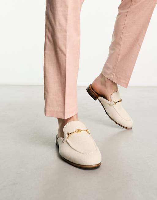 ASOS DESIGN Mules Loafer in Natur mit Trensendetail ASOS