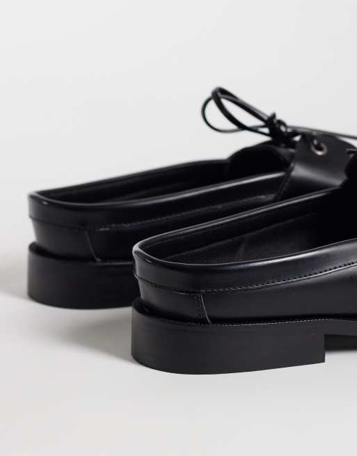ASOS DESIGN Mules mit Schnürung und Raffungen in Schwarz, 4 von 4