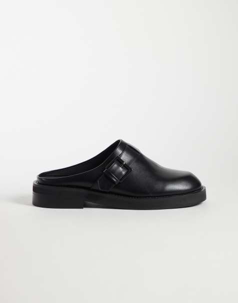 ASOS DESIGN - Mules negras con detalle de hebilla y tacón - view 1