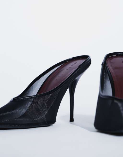 ASOS DESIGN mules Prism en tulle à talons aiguilles noires, 4 de 8