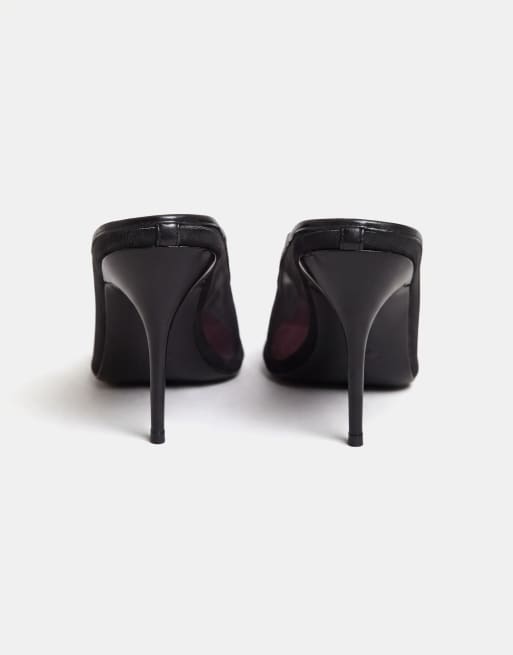ASOS DESIGN mules Prism en tulle à talons aiguilles noires, 7 de 8