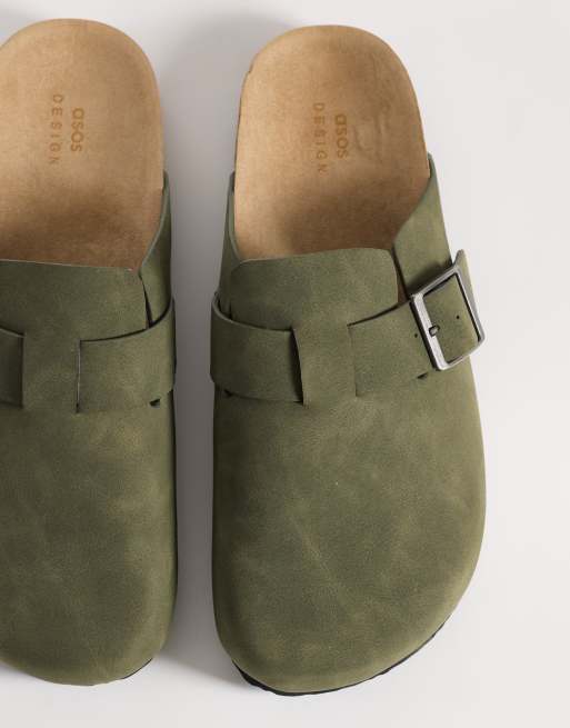 ASOS DESIGN – Mules-Sandalen in Khaki mit Korksohle, 2 von 4
